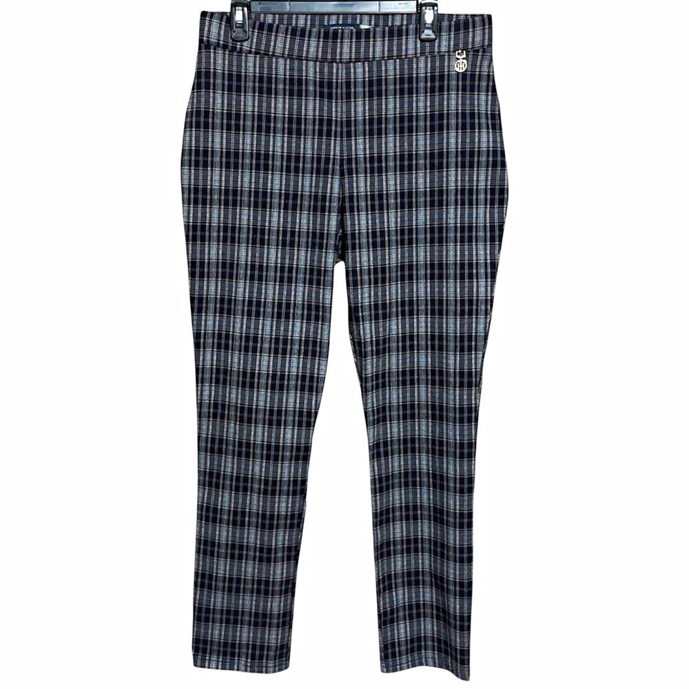 Tommy Hilfiger Navy White Plaid Pull On Pants Career Preppy 90s Fall Size 16